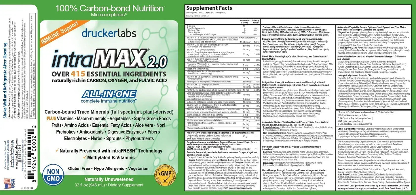 Improved Intramax - Liquid Multivitamin with 415 Natural Ingredients for Energy & Immunity - Restivo Health & Wellness