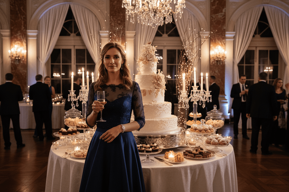 Woman at wedding reception dessert display - Restivo Health & Wellness helps manage celebration dining with doctor-supervised program