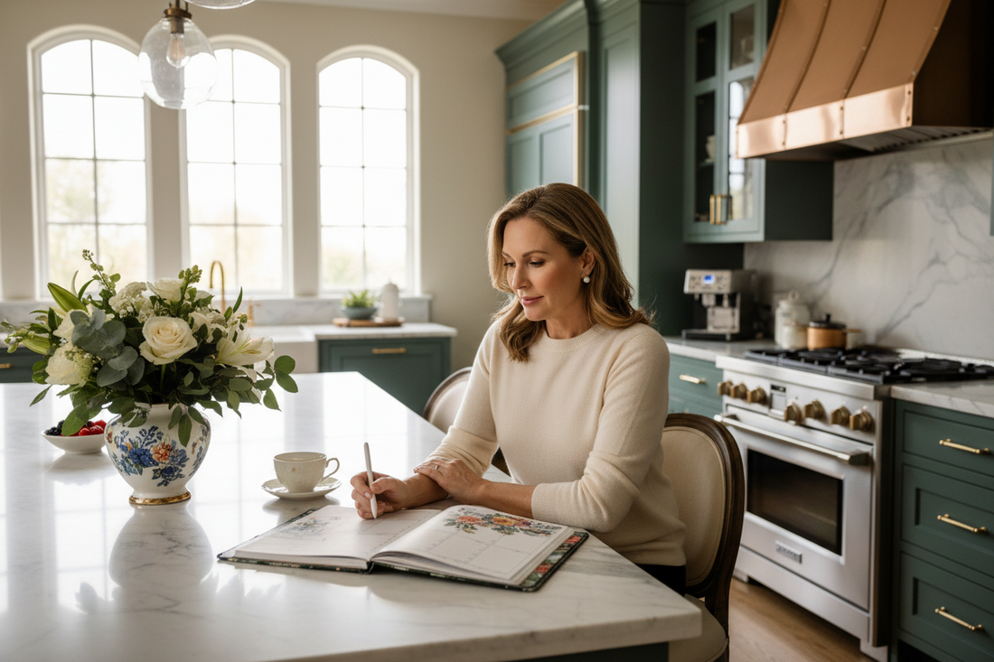 Woman planning her wellness routine showing how better planning supports long-term consistency and weight loss success