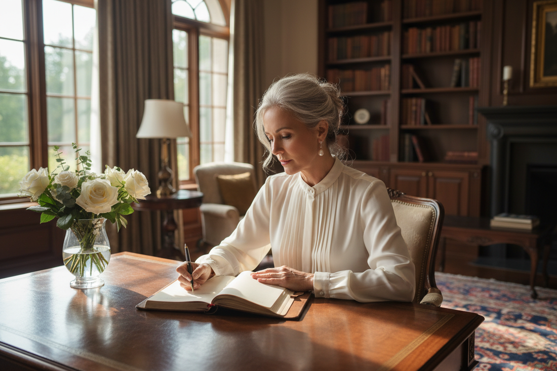 Woman journaling thoughtfully showing how emotional awareness supports better daily wellness decisions and weight loss