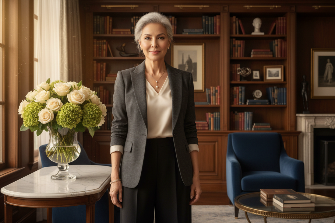 Elegant midlife woman embracing a mindset shift to release summer habits and stay consistent on her doctor-supervised weight loss program