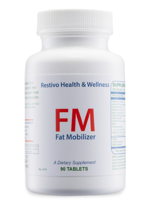 FM - Fat Mobilizer to support processing the fat after it is burned with WLP40 drops, FM supports Liver Function.